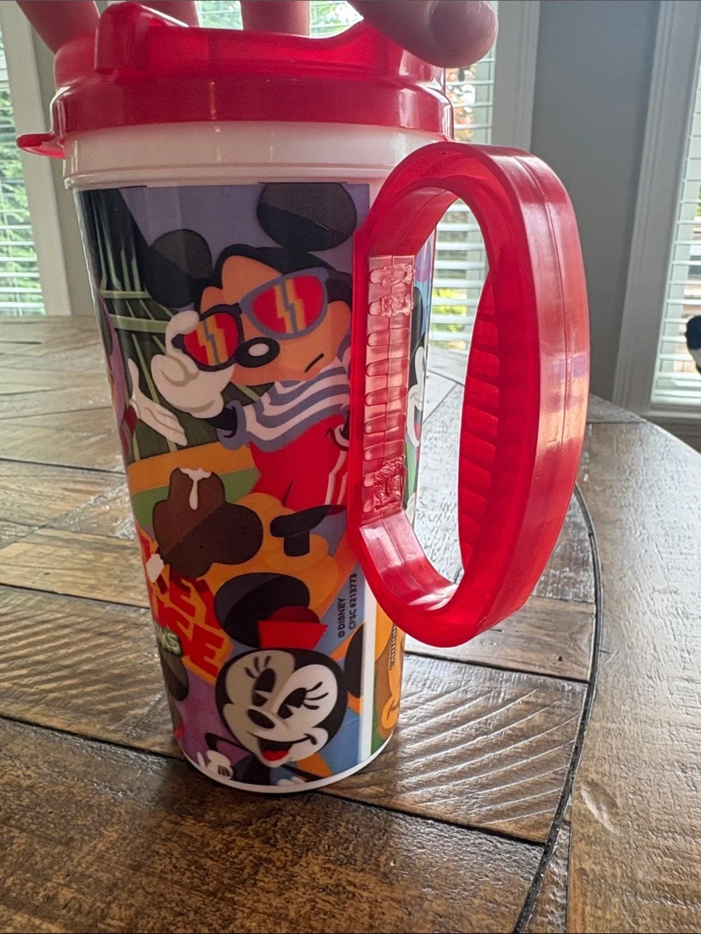 Disney Mickey Mouse Plastic Travel Mugs - Pink and Black Handles